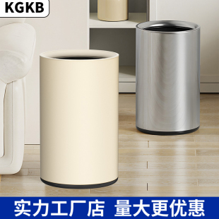 无盖垃圾桶家用厨房卧室卫生间客厅奶油风高颜值轻奢大号 2025新款