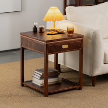 乌金木新中式实木茶几沙发边几角几茶桌小桌方桌鱼缸架奇石架子