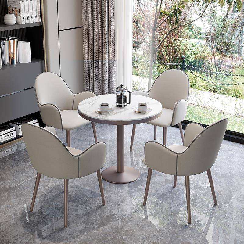 需定制谈判洽谈会客桌椅组合小户型餐桌家用休闲 接待奶茶商用店