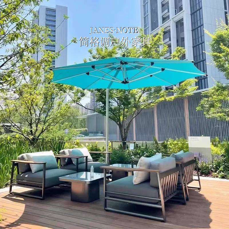 需定制铝合金户外沙发椅庭院别墅酒店样板房藤编露天民宿休闲设计