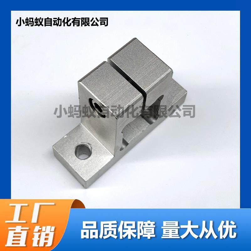 侧面安装支柱固定夹铝型材CLTQAM底座用方形固定支架 方孔型 钢制