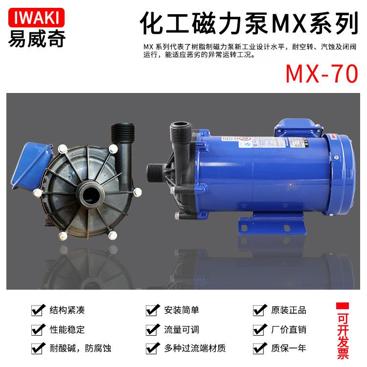 日本iwaki易威奇耐酸碱离心加药电磁隔膜化工泵MX-70VM-13/33N1S
