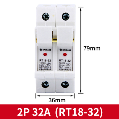 10*38mm陶瓷保险丝座RO15熔断器32A底座RT18-32X管座1P2P3P4P管式