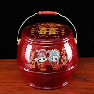 庆早结婚子鸡蛋孙喜生子婚庆用品大全用容红桶器贵 陪嫁出嫁桶装