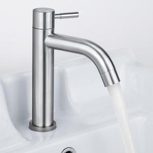 直销卫生间水龙头304不锈钢单冷水面盆家用浴室洗手脸盆龙头4 新款