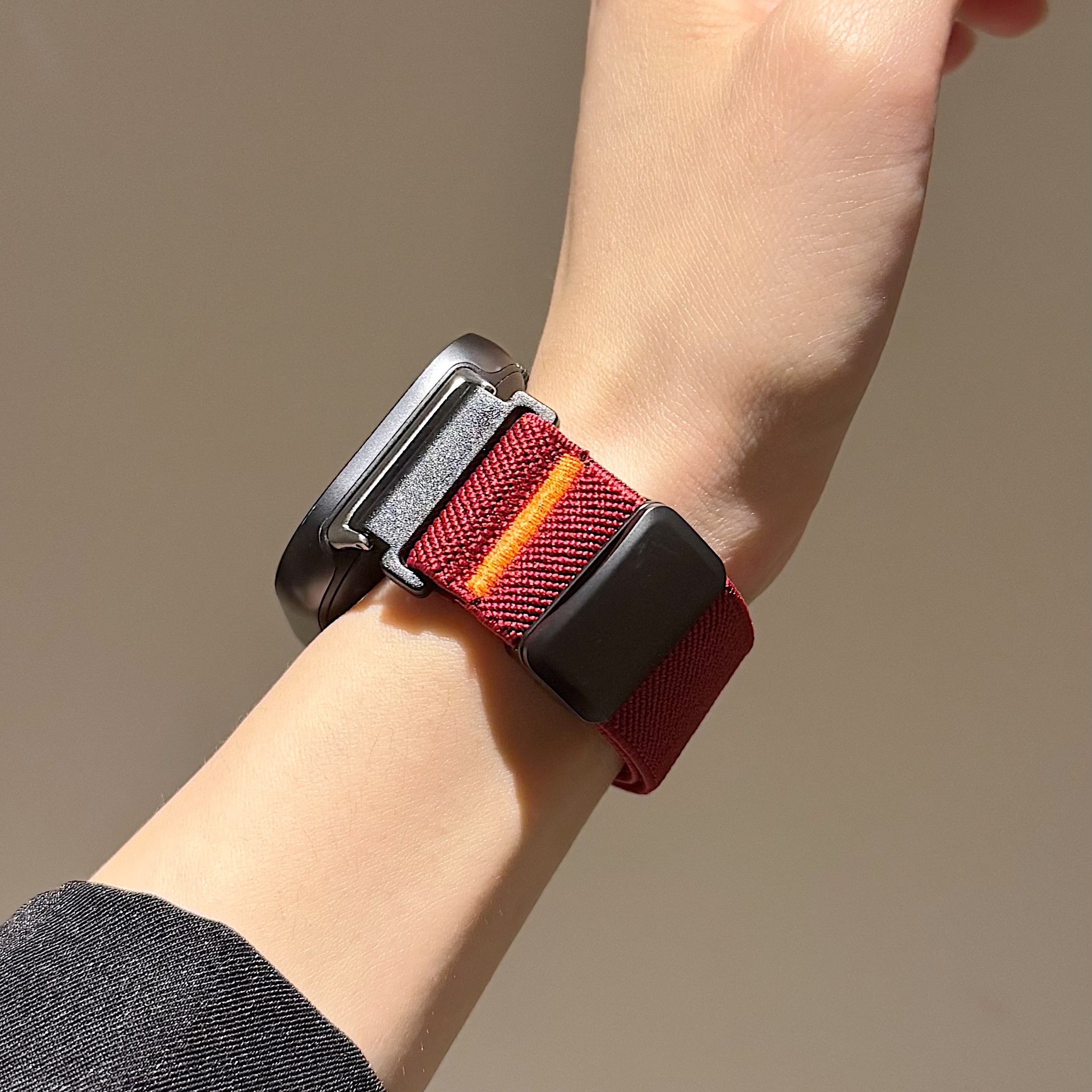 适用小米手环9pro缝线弹力尼龙磁吸表带8pro金属搭扣红米watch5精织帆布小米Redmi4运动透气柔软百搭男女腕带