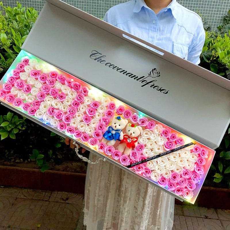 新款直销七夕情人节送女生女友老婆玫瑰仿真假花肥皂香皂花束5201