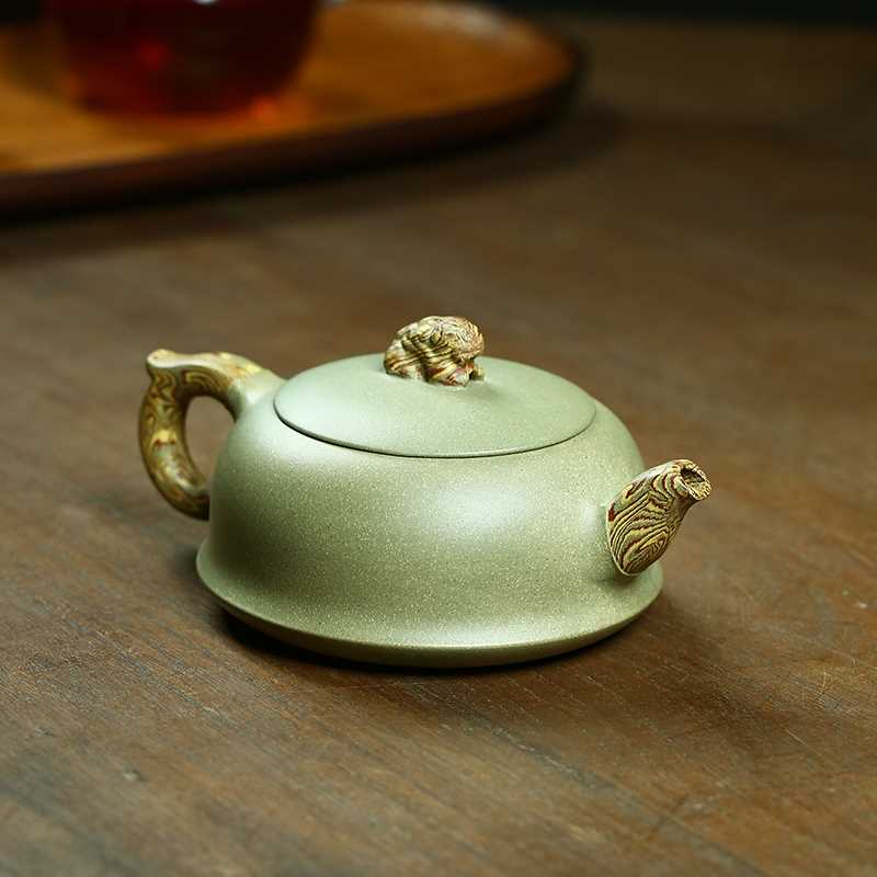 名家豆青易梵茶砂绞宜兴斯紫砂壶茶壶单壶正宗全手工壶泥泡柱础纯