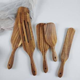 新款 沙拉搅拌色拉调和餐具厨房用具 直销柚木锅铲漏铲套装 西式