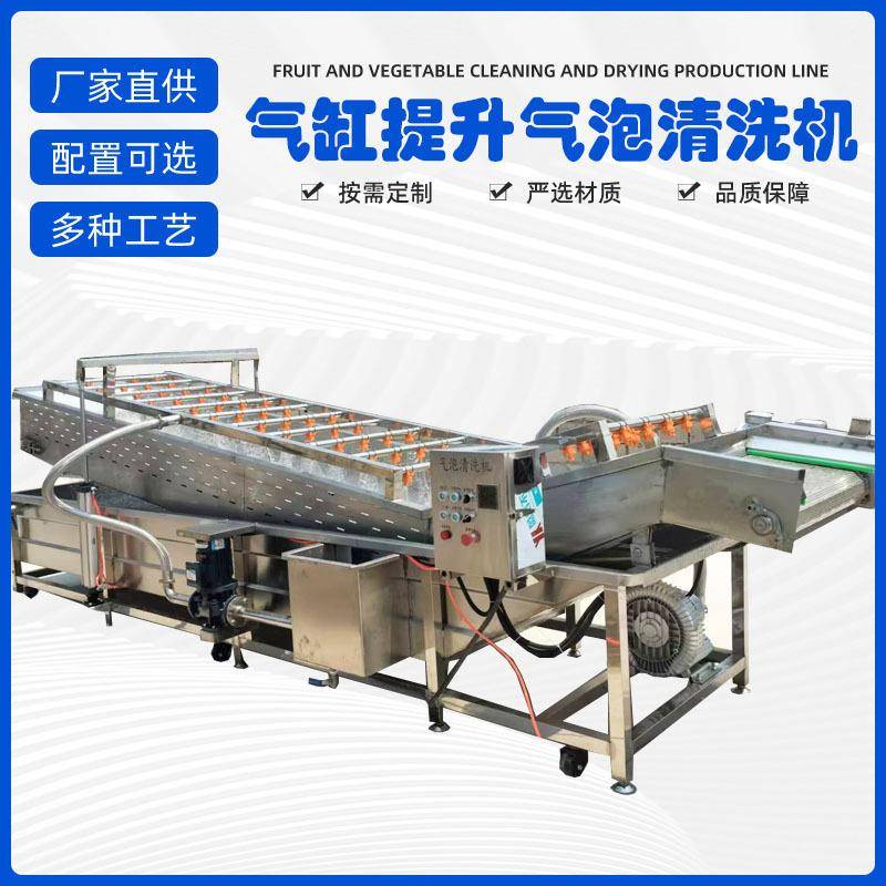 果蔬喷淋带提升洗果机香菇海产品鼓泡清洗机辣椒黄桃气泡清洗机