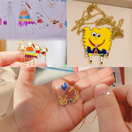 手工定制绘画项链纯银