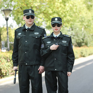 上海新式保安服春秋服套装橄榄绿门卫物业安检员工作制服长袖外套