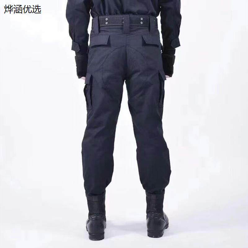 保安作训服裤子黑色网格