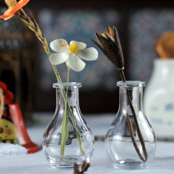 花时间《日行》日式迷你桌面50毫升木塞玻璃花瓶小清新餐桌简约瓶