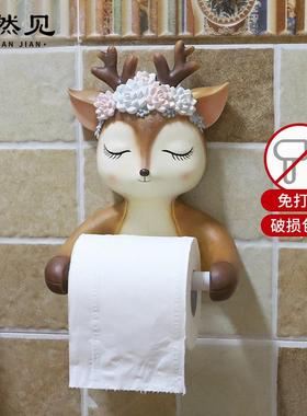 免打孔卡通动物创意家居装饰卷纸架卫生间纸巾盒壁挂厕所纸巾支架