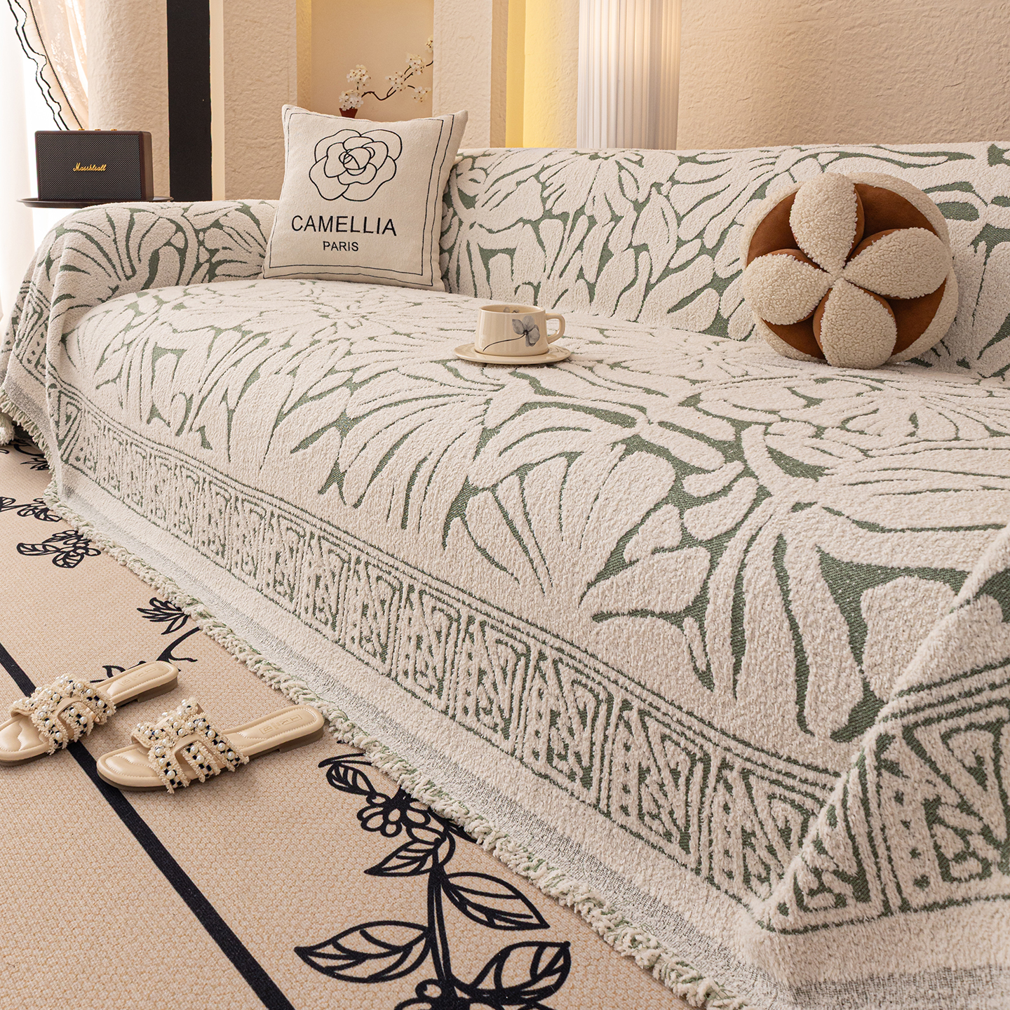 2025新款高级感沙发巾秋冬季毛绒