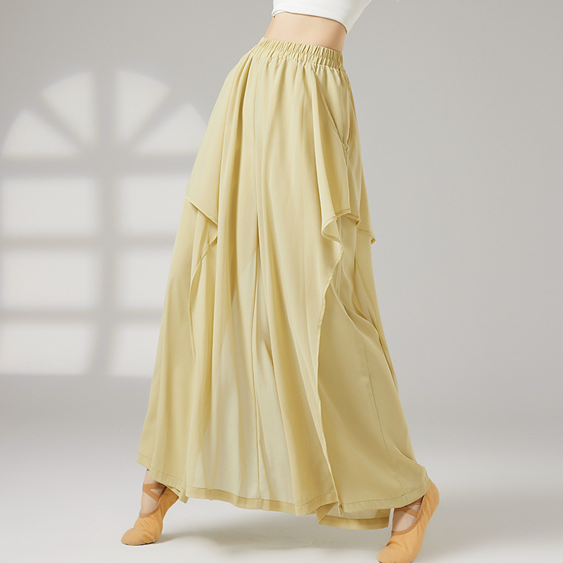 青蝶舞飘逸现代舞练功裤直筒宽松古典舞舞蹈裤女形体阔腿显瘦裤子