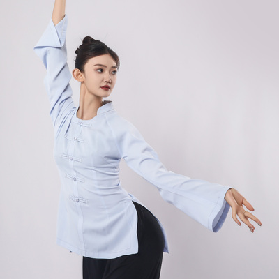 青蝶舞古典舞身韵服上衣太极舞剑服中国舞舞蹈练功服中式长袖衬衫