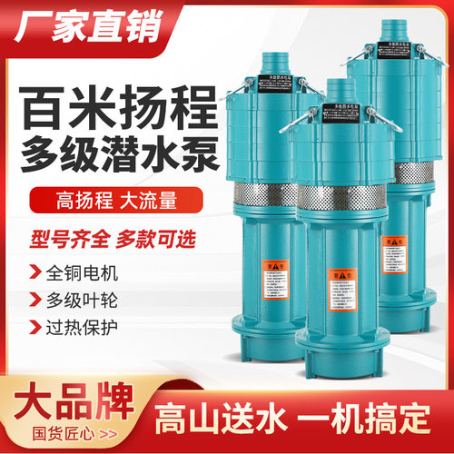 QD多级抽水泵家用220v清水泵高扬程小老鼠水泵高压农用灌溉潜水泵