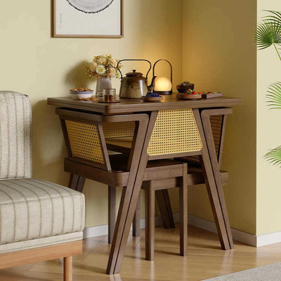 实木阳台小茶桌2025新款家用喝茶休闲桌椅组合一桌两椅茶台泡茶桌