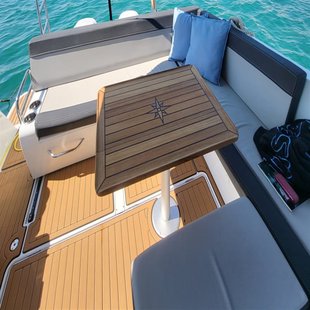 游艇房车船舶配件 580x800mm 滑动折叠式 柚木桌面台面星形图案340