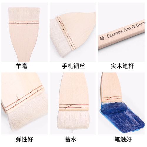 中盛画材 刷水彩笔/水粉/油画/丙烯画笔 板刷 墙绘板刷/刷子