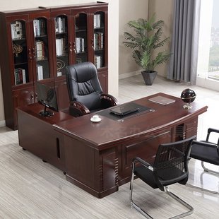 包安装老板桌办公家具大班台总裁桌椅组合中式现代简约会客经理台