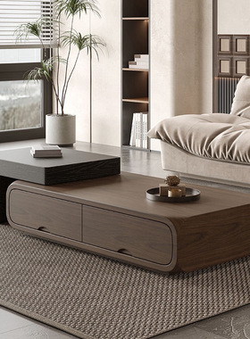 Tal胡桃木意式茶几家用伸缩客厅小户型现代网红简约古风电视柜组