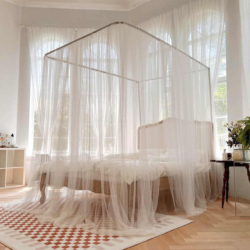 2024新款U型易拆洗蚊帐法式风加密三开门宫廷落地蚊帐加大空间