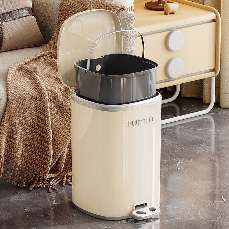 塑料pp厨房垃圾桶带盖脚踏式家用客厅轻奢高档大号容量卫生间卧室