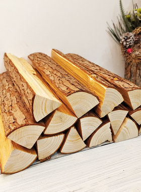 木柴装饰民宿店铺搭配美式原木摆件橱窗背景陈列拍照道具木材柴火