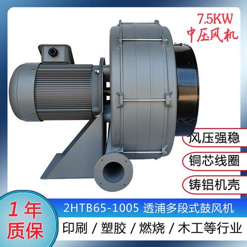 7.5KW中压风机 透浦多段式鼓风机HTB65-1005透浦式中压多段鼓风机