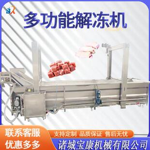 冻肉化冻节能设备连续式鸡肝儿解冻流水线 猪肉冻盘 海鲜解冻机