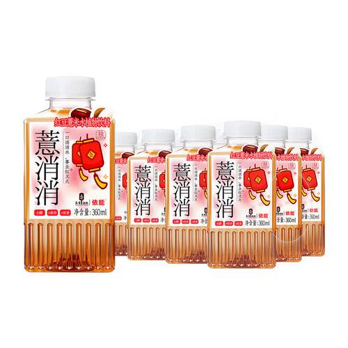 薏消消 红豆薏米水 植物饮料 0糖0脂 360ml*6瓶/12瓶