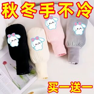 25新款 保暖手套儿童学生护手保暖成人办公暖手耐脏二合一加厚棉绒