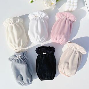 秋冬新款短袖套女冬季高颜值防脏学生羽绒服可爱上班毛绒套袖耐脏