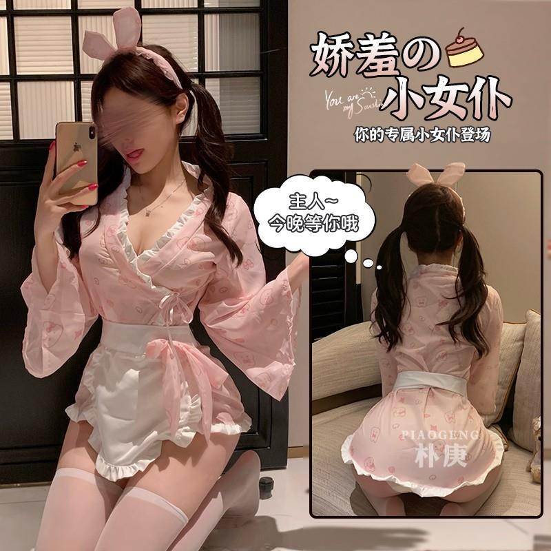 日系可爱女仆制服情趣内衣新款挑逗性感战袍趣味蝴蝶结纯欲睡衣裙