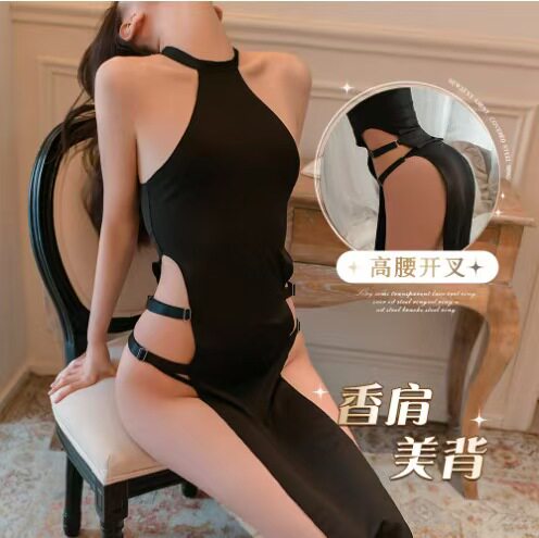 情趣内衣诱惑旗袍制服纯欲镂空侧开叉性感内衣夜店紧身衣诱惑激情