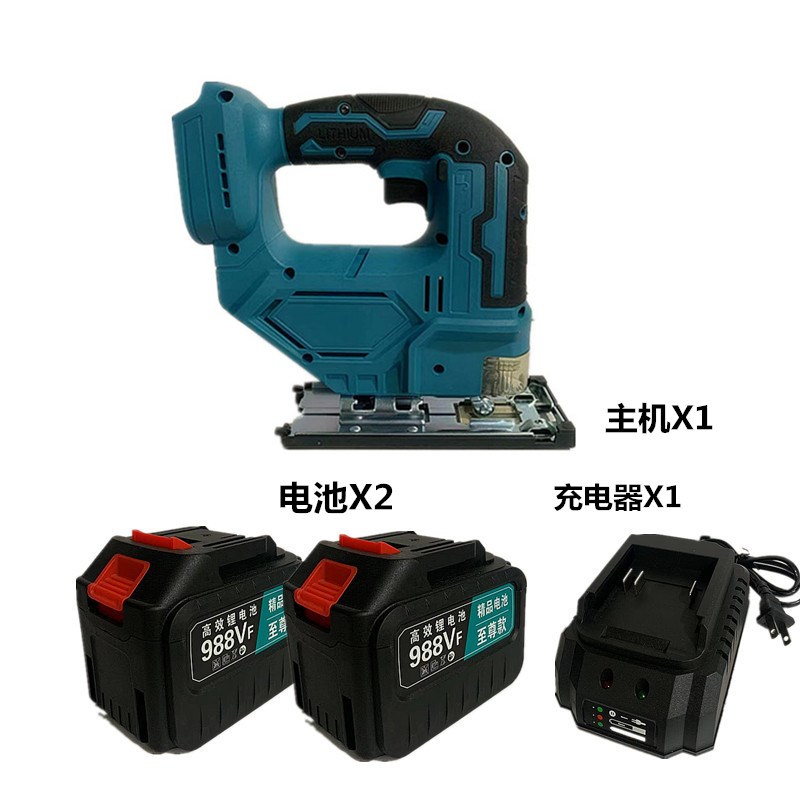 锂电充电式e曲线锯家用电锯多功能手持木板线锯小型切割机木工工