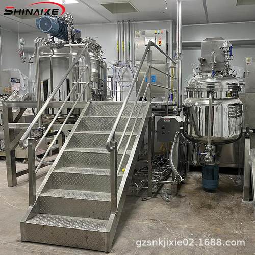 乳化机工厂膏霜真空乳化机双向搅拌高剪切乳化锅固定式乳化机