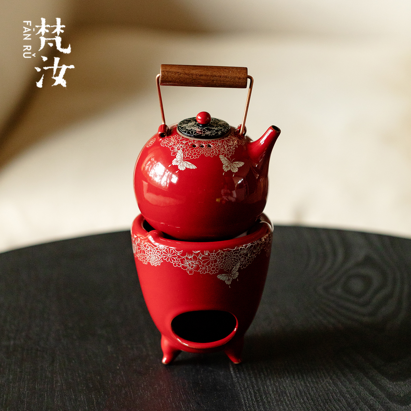 梵汝错金银彩蝶恋花煮茶壶烧水壶