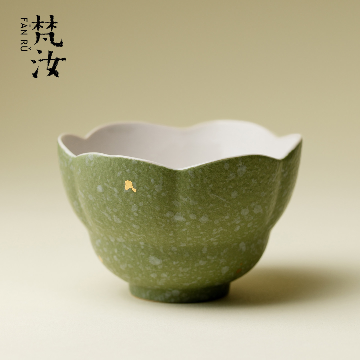 梵汝中国传统色葫芦花口主人杯中式洒金绿色陶瓷喝茶杯家用品茗杯,餐饮具,茶杯,淘宝优惠券,粉丝福利购,淘宝优惠卷