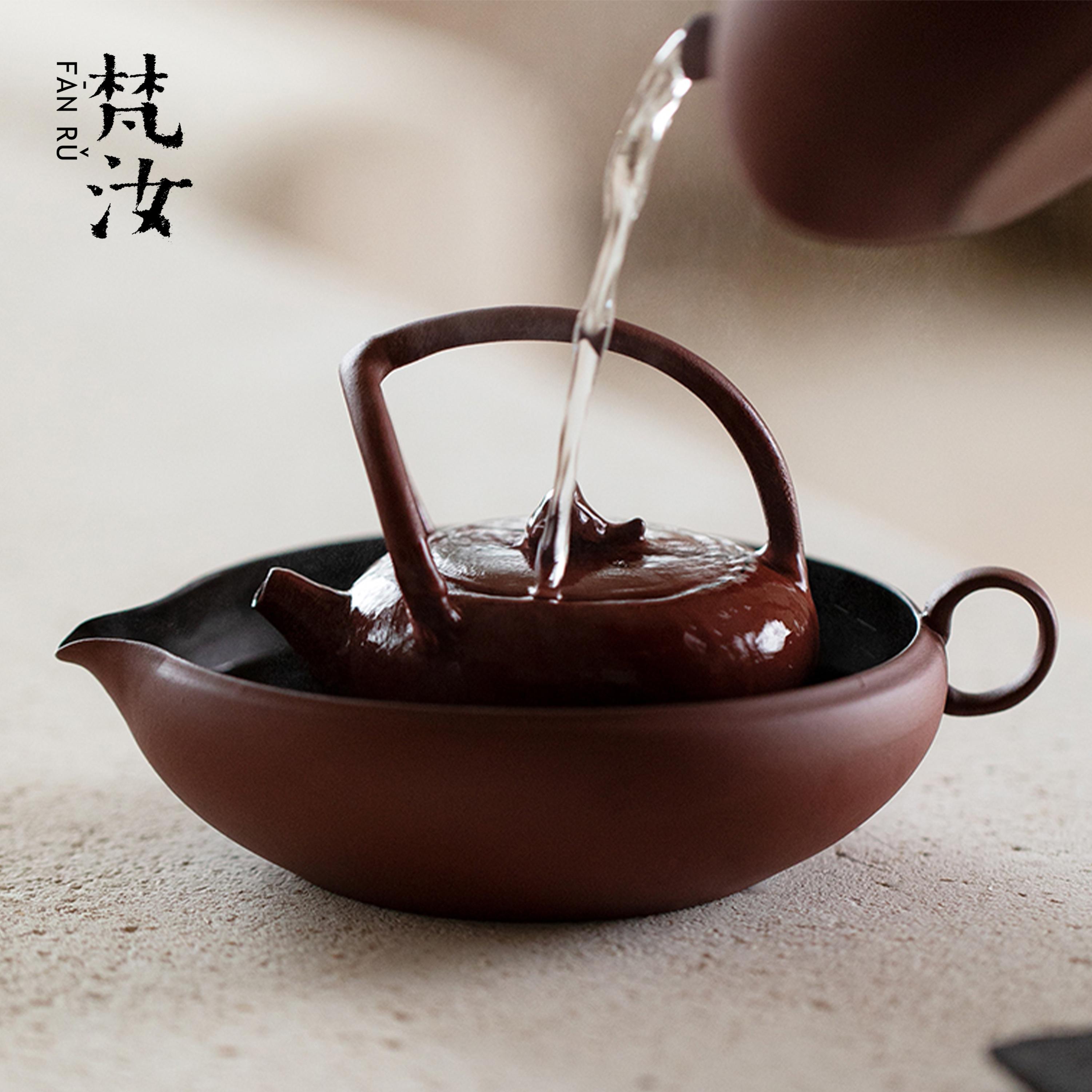 梵汝粗陶壶承复古茶台茶道养壶垫