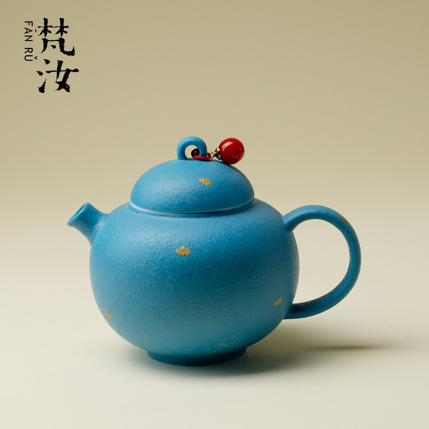 梵汝雾凇蓝洒金圆肚茶壶小清新陶瓷家用泡茶壶高颜值功夫茶具单壶图片