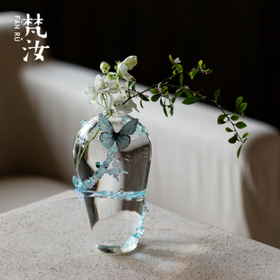 梵汝 设计师款diy玻璃花器高颜值创意手工花瓶家居客厅装饰摆件