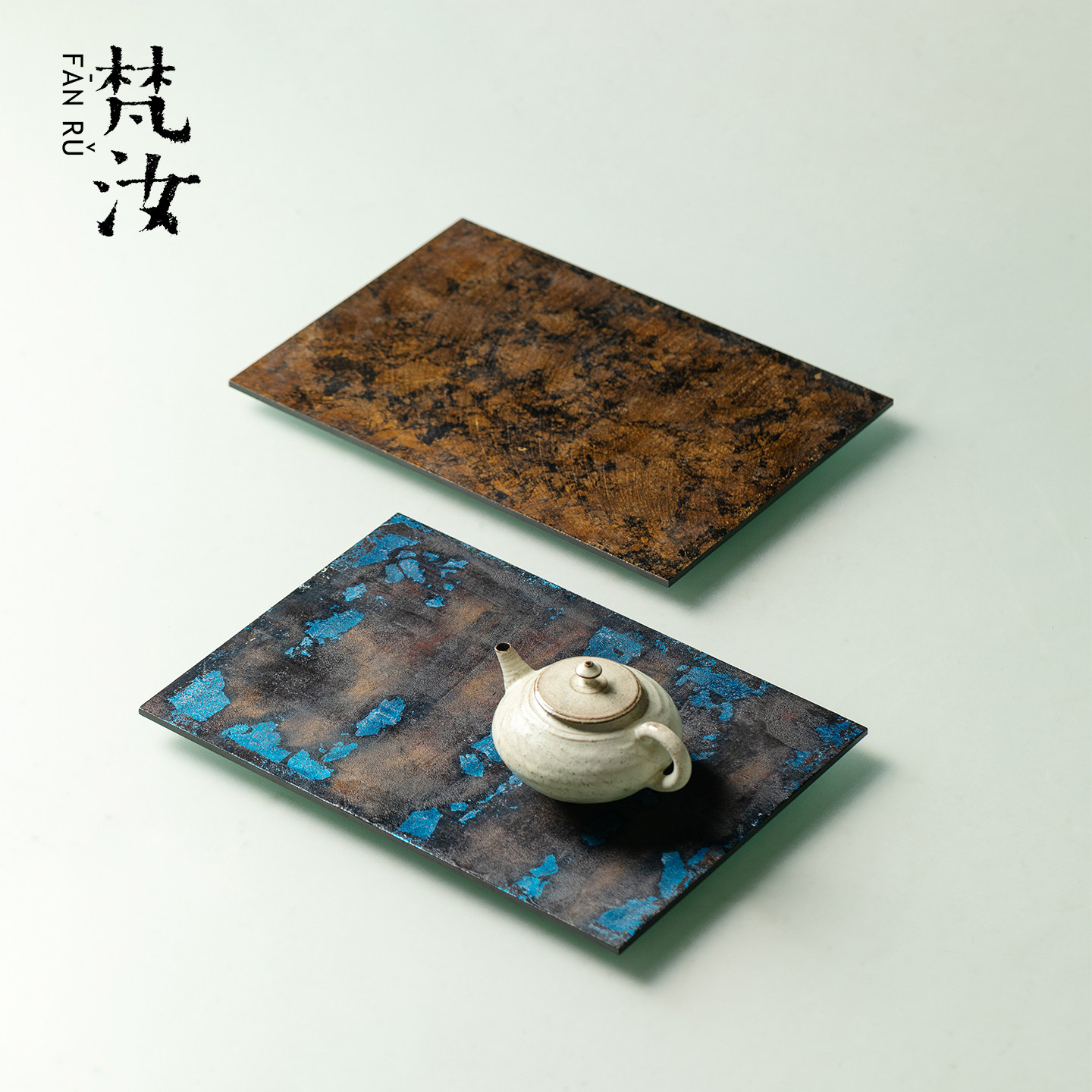 梵汝非遗植物大漆岩板茶盘中式手工创意干泡盘高档紫砂壶茶承茶台