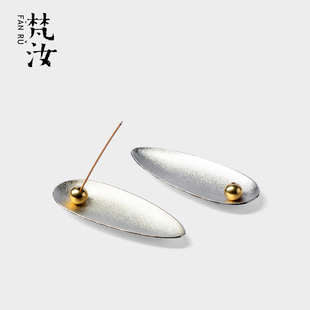 梵汝 银叶香座线香香插底座香插盘不落灰香插合金黄铜质感