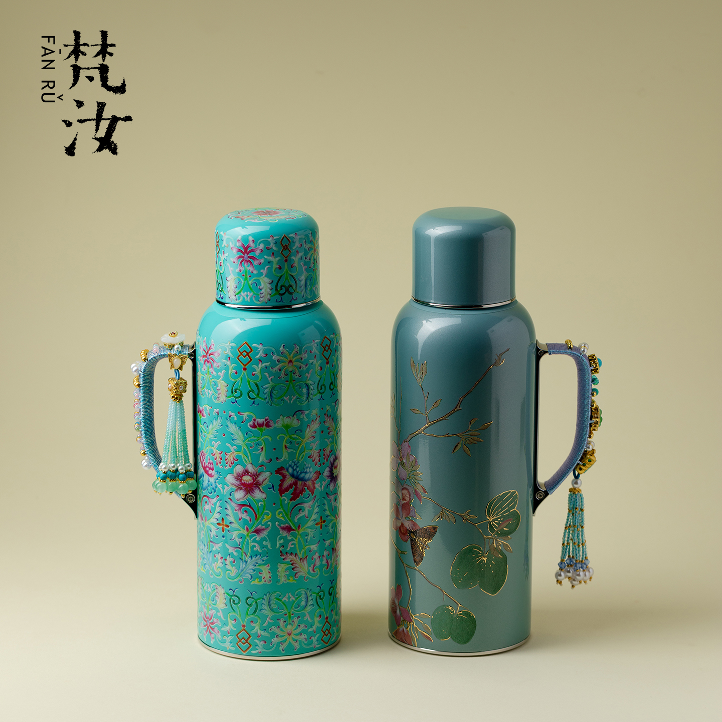 梵汝 传家壶珐琅彩316不锈钢保温壶家用车载保温便携编织焖茶壶