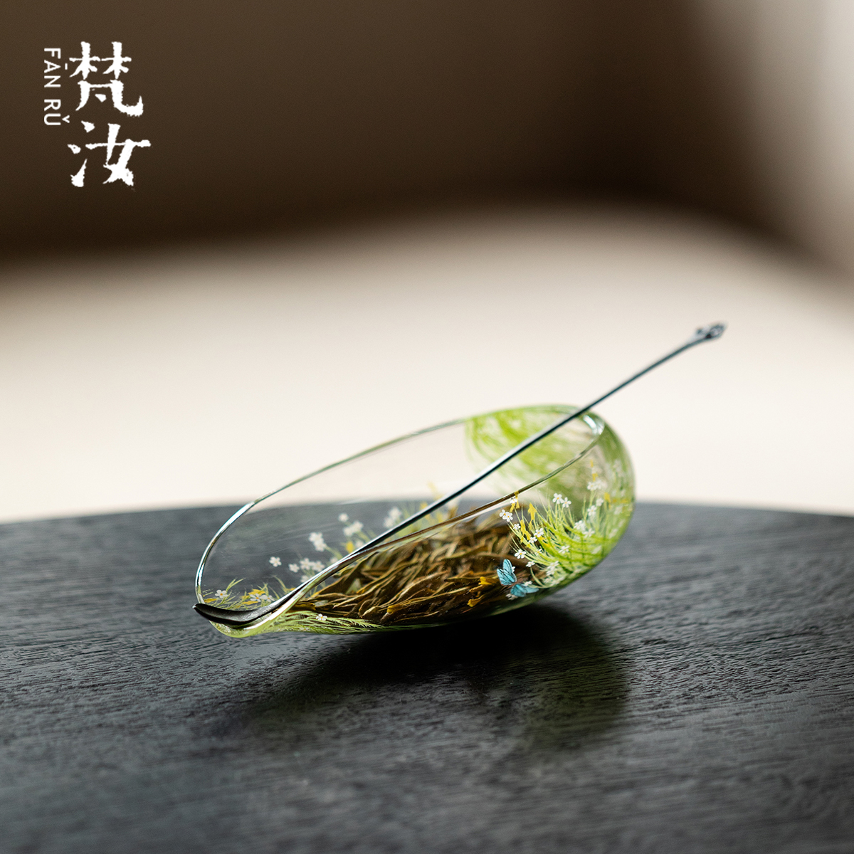 梵汝芊野精致玻璃透明茶则茶拨