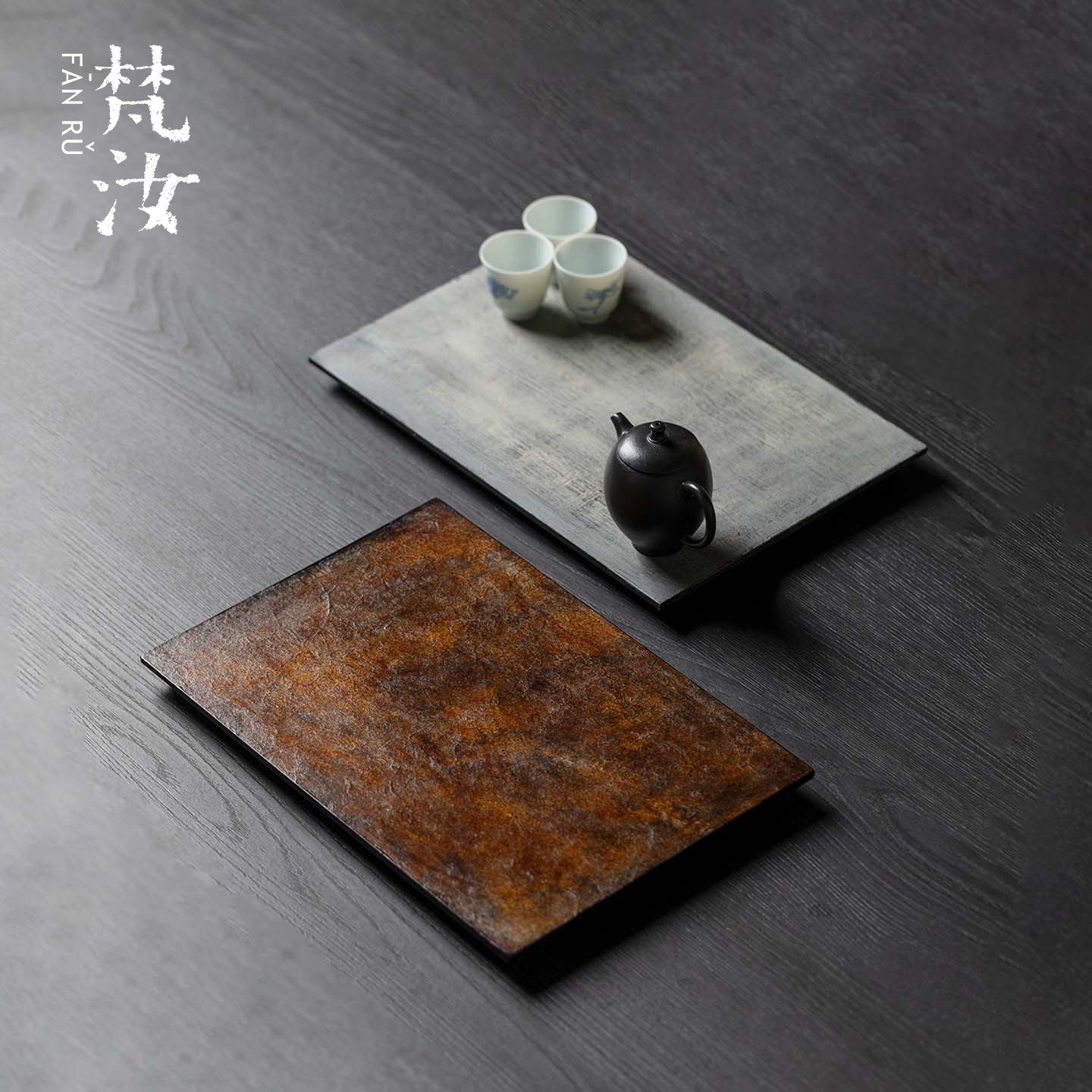 梵汝非遗天然大漆茶盘胡桃木复古诧寂风干泡茶台实木茶承中式壶承